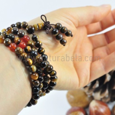 JapaMala de Pedra Olho de tigre e cornalina JapaMala de Pedra Olho de tigre e cornalina