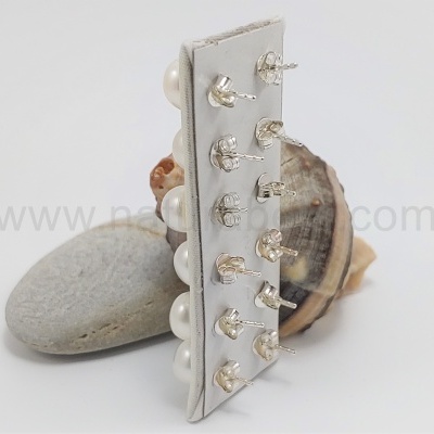 Brincos em Prata de Pérolas de Água Doce Brincos em Prata de Pérolas de Água Doce