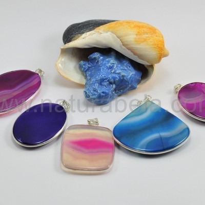 Pendente em Prata Agata Botswana Pendente em Prata Agata Botswana