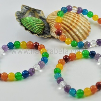 Pulseira Bolas 7 chakras 8mm Pulseira Bolas 7 chakras 8mm