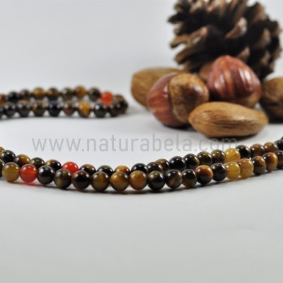 JapaMala de Pedra Olho de tigre e cornalina JapaMala de Pedra Olho de tigre e cornalina