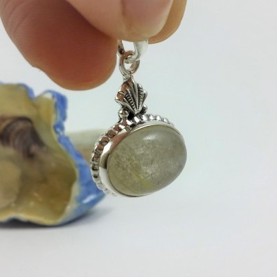 Pendente em prata com Quartzo Rutilado