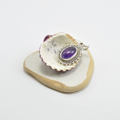Pendente em Prata com gema Ametista Pendente em Prata com gema Ametista