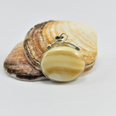 Pendente em prata arco de Ágata Rendada Pendente em prata arco de Ágata Rendada