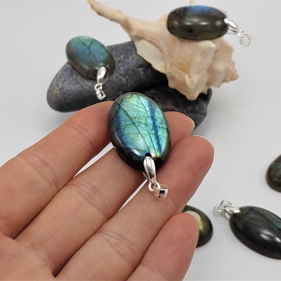 Pendente Labradorite em Prata Pendente Labradorite em Prata