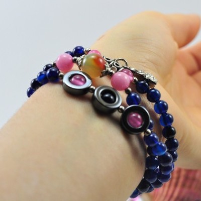 Pulseira Colar Sapo da Sorte Azul escuro