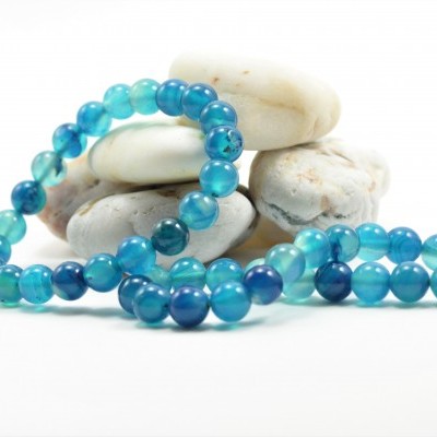 Pulseira de bolas Ágata Azul