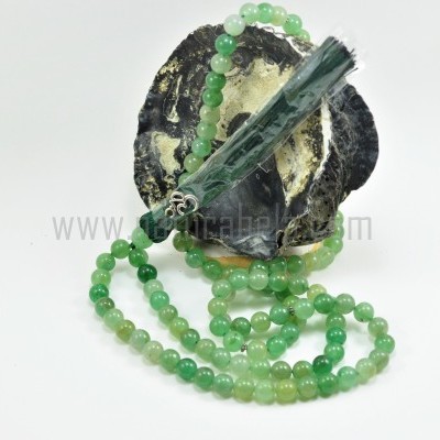 Japamala de Aventurina Verde 8mm com símbolo OM Japamala de Aventurina Verde 8mm com símbolo OM
