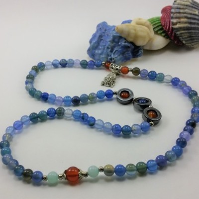 Pulseira Colar Sapo da Sorte Azul Marinho Pulseira Colar Sapo da Sorte Azul Marinho