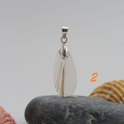 Pendente Quartzo Rutilado com aro em Prata Pendente Quartzo Rutilado com aro em Prata