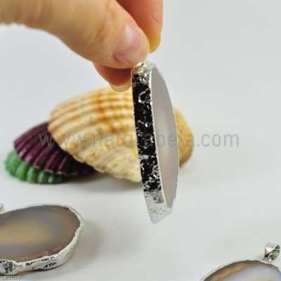 Pendente Chapa de Ágata em Prata 06