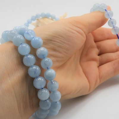 Pulseira bolas 8mm de Água Marinha