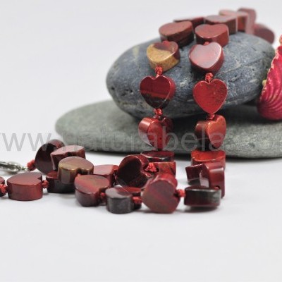 Colar Corações de Jaspe Vermelho Colar Corações de Jaspe Vermelho