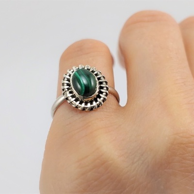 Anel em Prata com Malaquite Anel em Prata com Malaquite