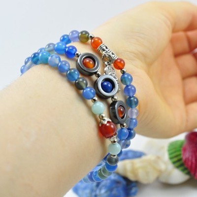 Pulseira Colar Sapo da Sorte Azul Marinho Pulseira Colar Sapo da Sorte Azul Marinho