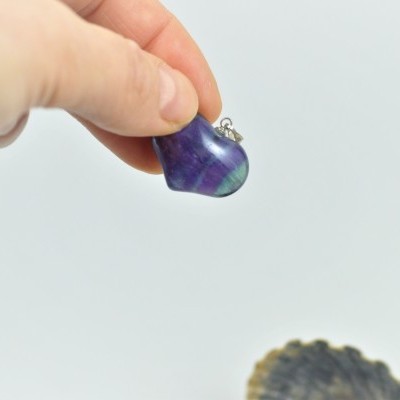 Pendente coração com pedra Fluorita Pendente coração com pedra Fluorita