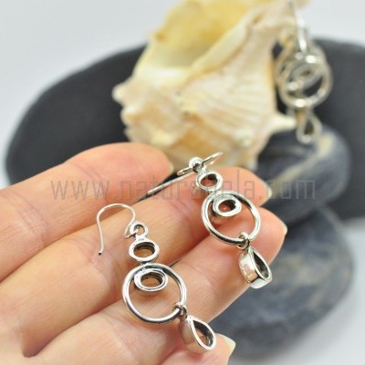 Brincos em prata com Citrino Brincos em prata com Citrino