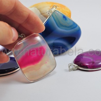 Pendente em Prata Agata Botswana Pendente em Prata Agata Botswana