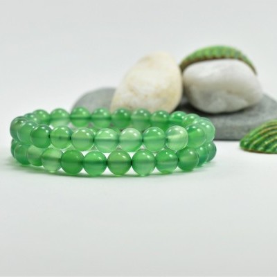 Pulseira de bolas Ágata verde Pulseira de bolas Ágata verde