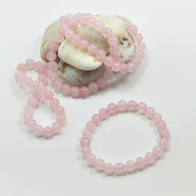 Pulseira de bolas Quartzo Rosa Pulseira de bolas Quartzo Rosa