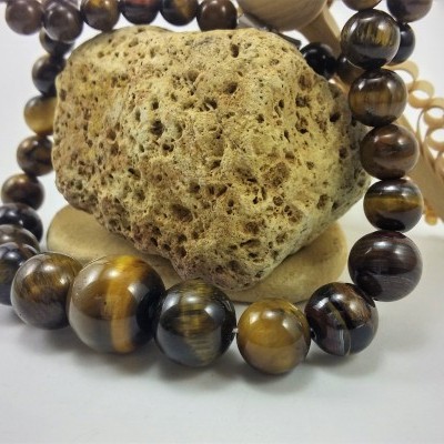 Colar clássico de bolas de Olho de Tigre Colar clássico de bolas de Olho de Tigre