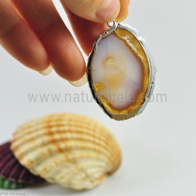 Pendente Chapa de Ágata em Prata 06