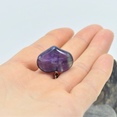 Pendente coração com pedra Fluorita Pendente coração com pedra Fluorita