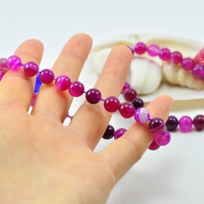 Pulseira de bolas Ágata Lilás Pulseira de bolas Ágata Lilás