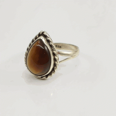 Anel em Prata Olho-de-Tigre modelo "Infanta"