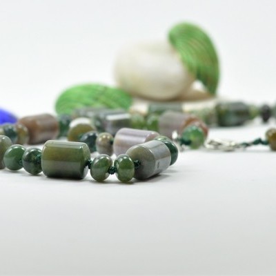 Colar de Ágata Verde Colar de Ágata Verde