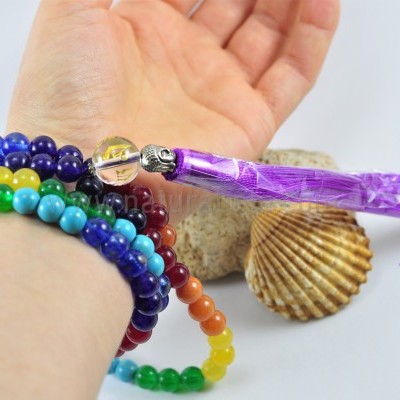 JapaMala 7 Chakras com Mantra e Símbolo OM JapaMala 7 Chakras com Mantra e Símbolo OM