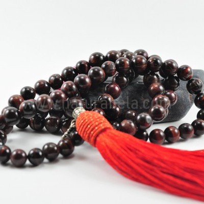 Mala Budista de Pedra Olho de Boi 8mm - Terço Tibetano OM