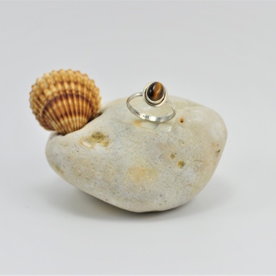 Anel em Prata com Olho de Tigre Anel em Prata com Olho de Tigre