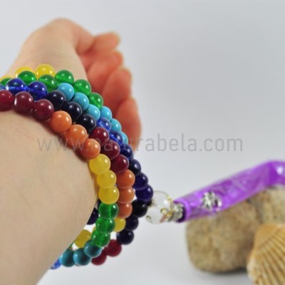 JapaMala 7 Chakras com Mantra e Símbolo OM JapaMala 7 Chakras com Mantra e Símbolo OM