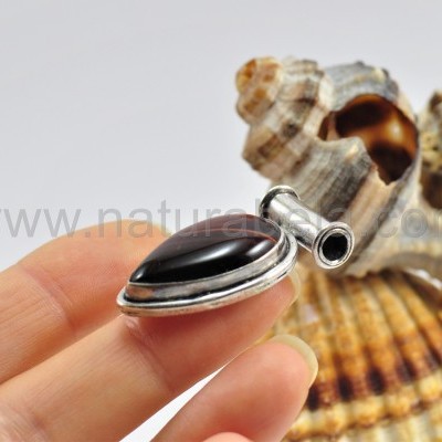 Pendente em Prata Olho-de-tigre formato Gota