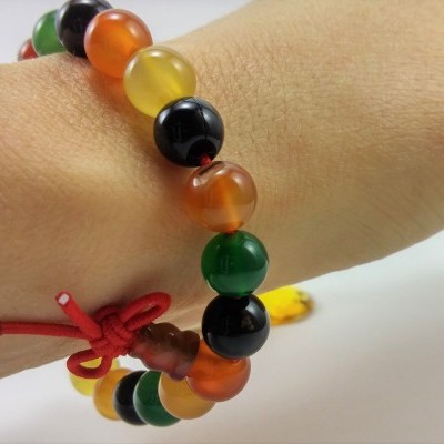 Pulseira Mala Tibetano de Ágatas Multicor Pulseira Mala Tibetano de Ágatas Multicor