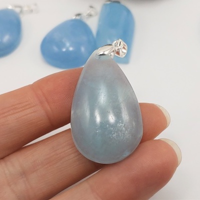 Pendente em prata com Água marinha Pendente em prata com Água marinha