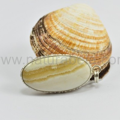 Pendente em prata Corações Oval de Ágata Rendada Pendente em prata Corações Oval de Ágata Rendada