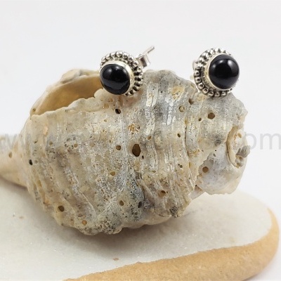 Brincos em Prata com Ónix Brincos em Prata com Ónix