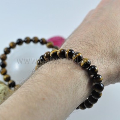 Pulseira de Bolas de Olho-de-Tigre