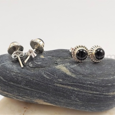 Brincos em Prata com Ónix Brincos em Prata com Ónix