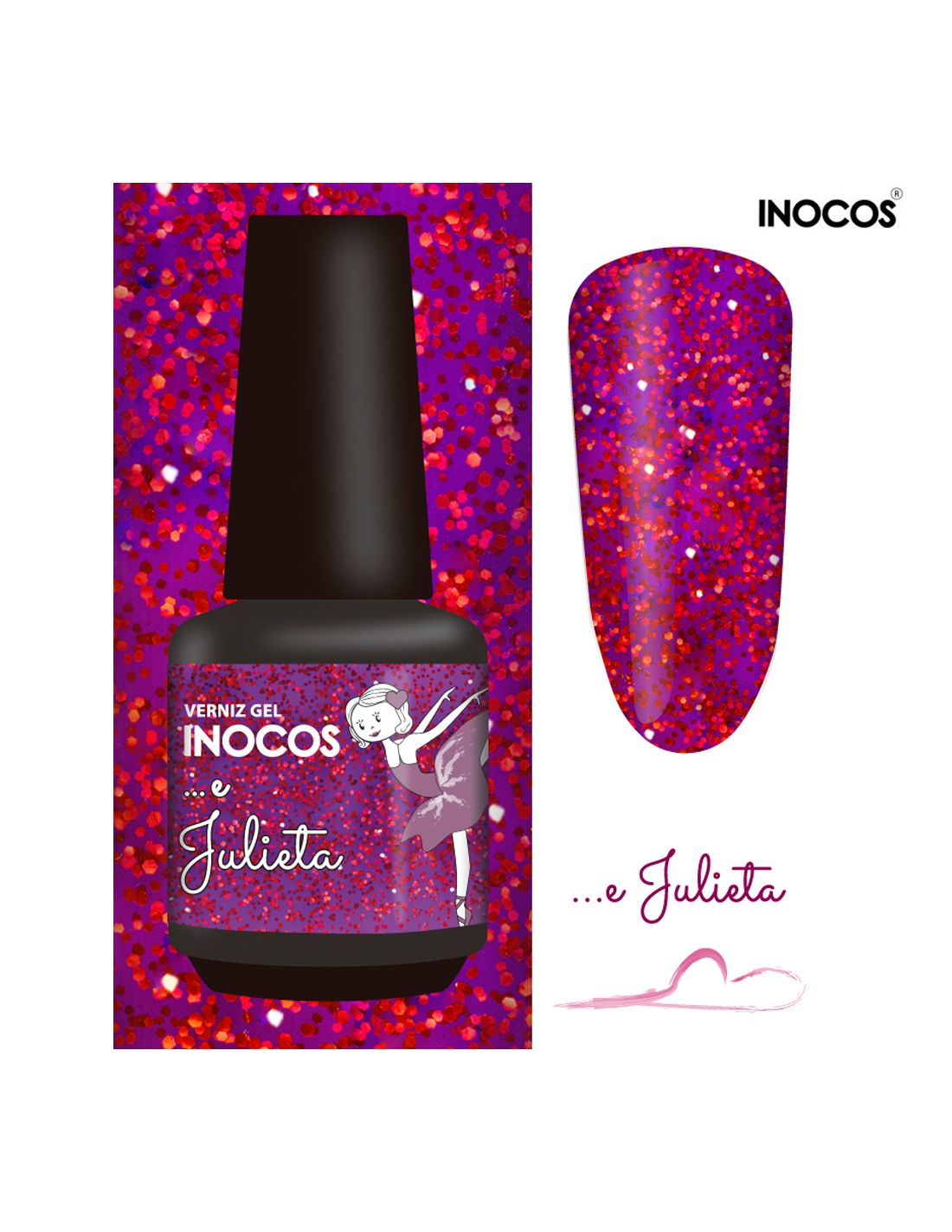 Verniz&#x20;Gel&#x20;Violeta&#x20;com&#x20;glitter&#x20;Vermelho&#x20;Julieta&#x20;15ml&#x20;-&#x20;Cole&#x00E7;&#x00E3;o&#x20;Bailados&#x20;da&#x20;Maria&#x20;Inocos
