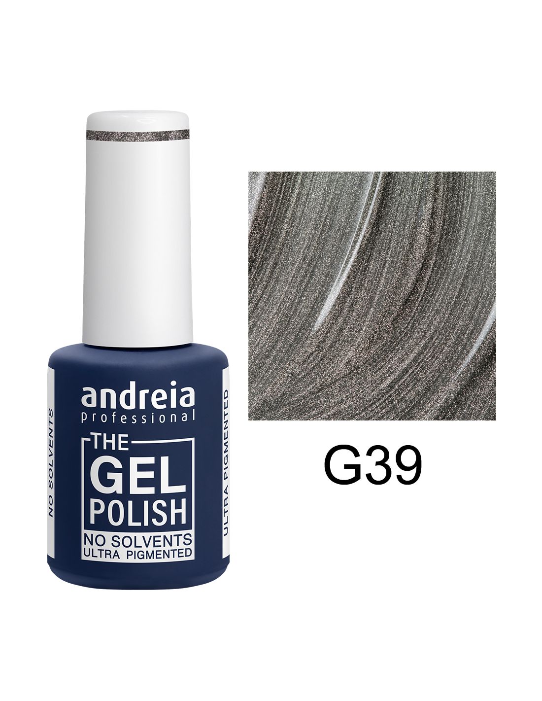 Frasco de verniz gel Andreia Professional cor cinzento metálico G39