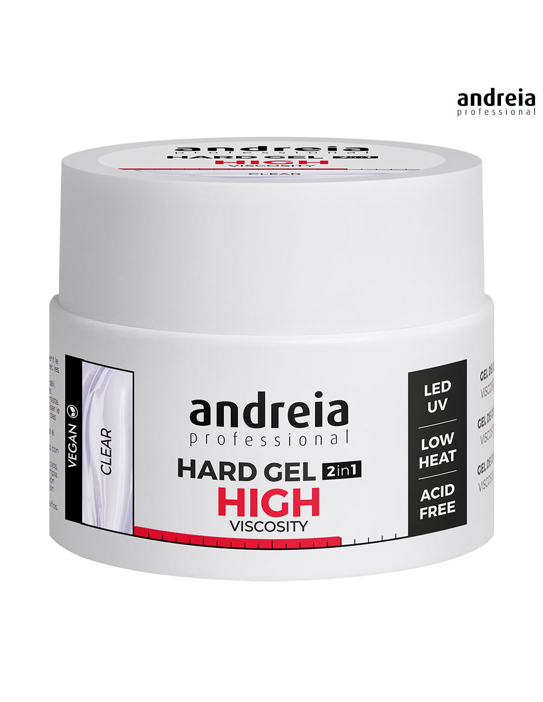 Embalagem branca de gel duro para unhas Andreia Professional