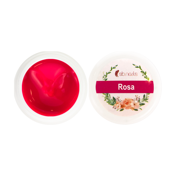 Pote aberto e tampa de verniz para unhas rosa da sbnails