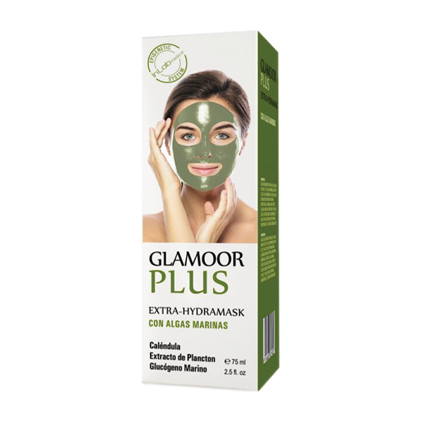  embalagem de máscara facial hidratação com algas marinhas GLAMOOR PLUS