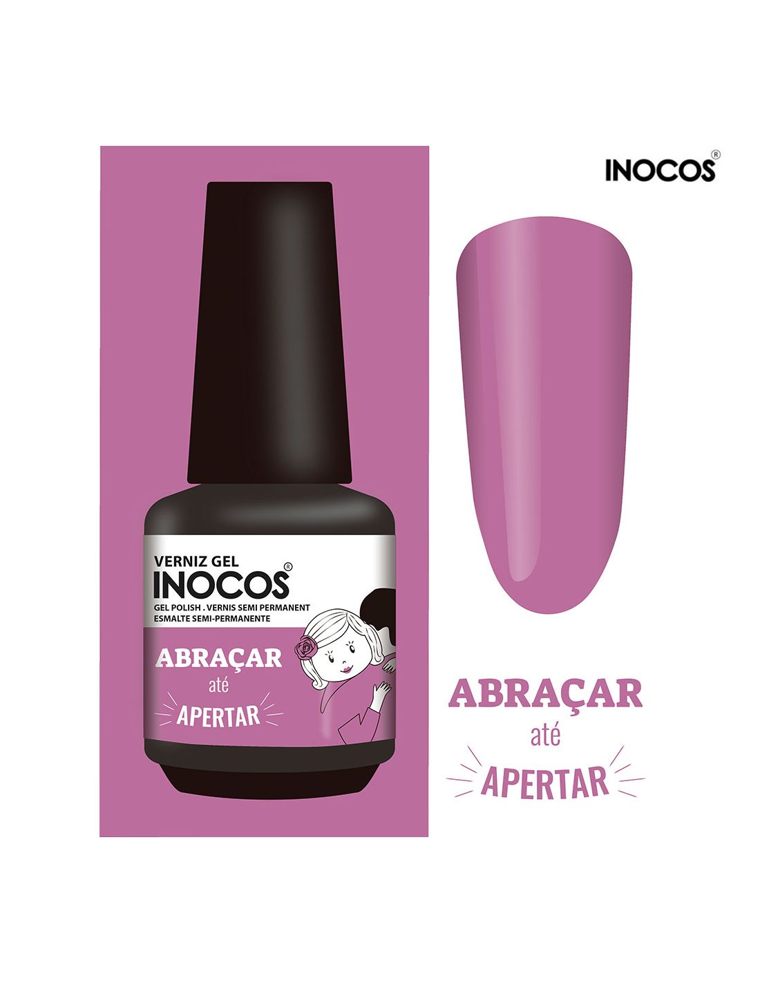 Verniz&#x20;Gel&#x20;Rosa&#x20;Lil&#x00E1;s&#x20;Abra&#x00E7;ar&#x20;at&#x00E9;&#x20;Apertar&#x20;Inocos&#x20;Maria&#x20;&#x00E0;&#x20;Solta