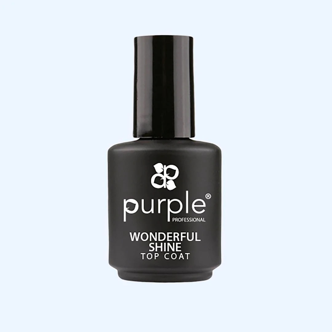 Frasco preto de verniz de unhas 'purple'
