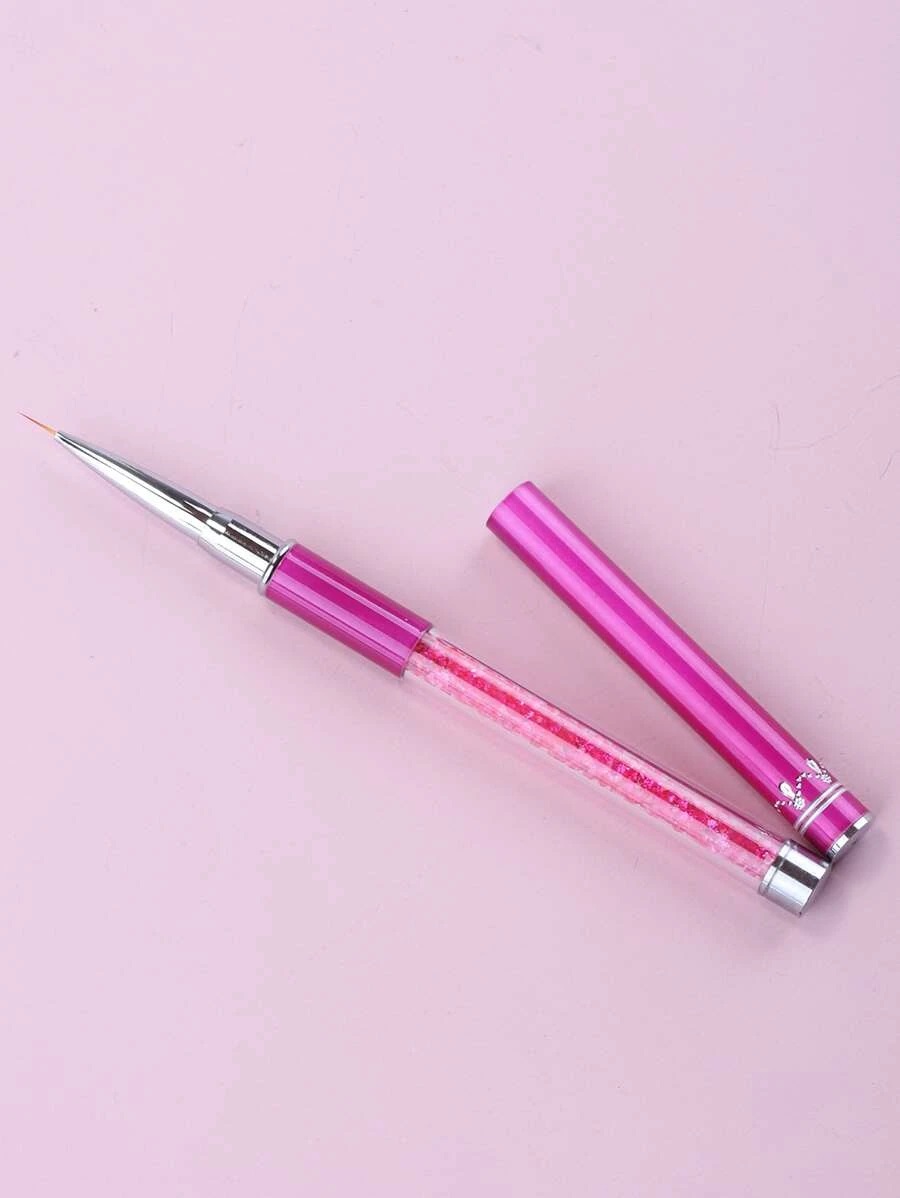 Pincel de Detalhe Rosa C/Tampa