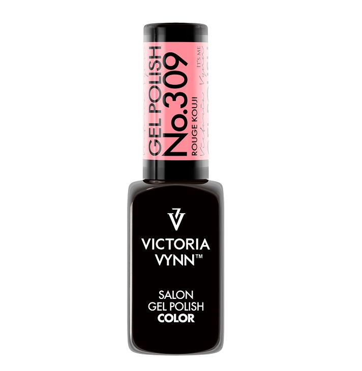 Frasco de verniz gel preto e rosa Victoria Vynn